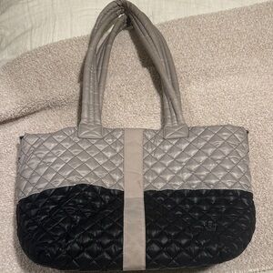 Oliver Thomas Quilted Black and Gray Tote